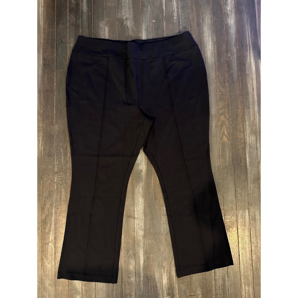 Martha Stewart Womens Black Pull On Flare Leg‎ Dress Pants Office Trousers